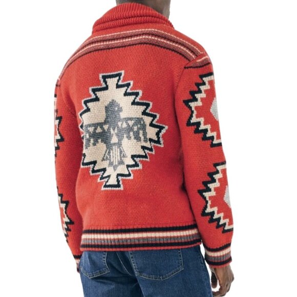 Faherty Steven Paul Judd Thunderbird Cardigan Sweater Men’s L Alpaca Wool Native - Picture 5 of 16